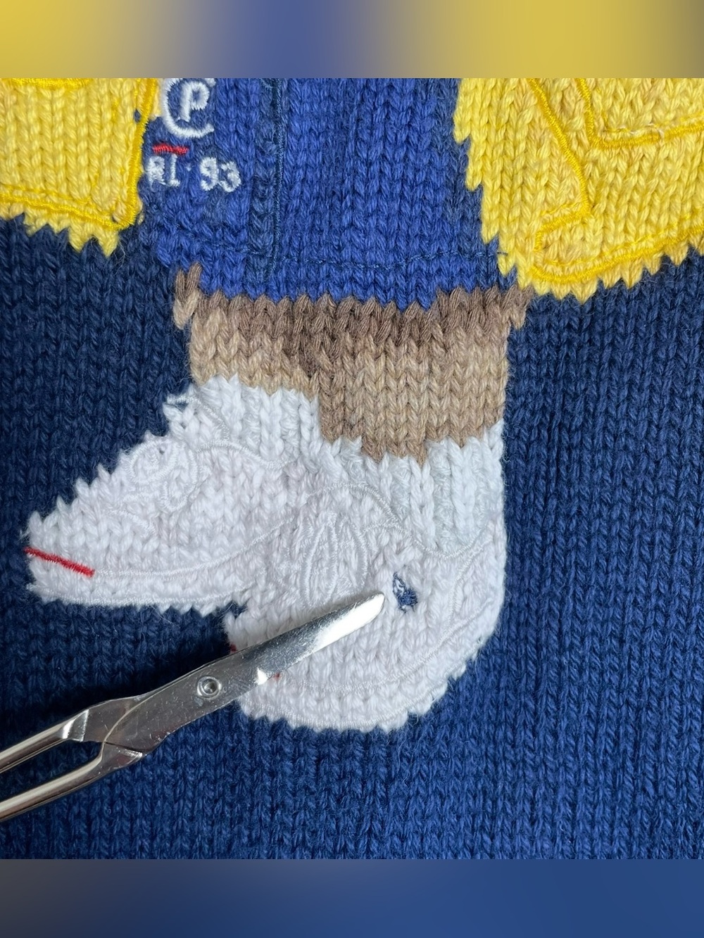 Polo Ralph Lauren Kid's Girls Blue Polo Bear Sweater Dress Size M (8-10) Blue - Picture 8 of 16